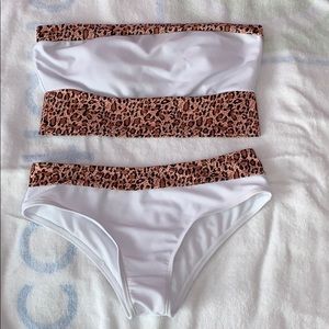 Cheetah print bikini swim suit